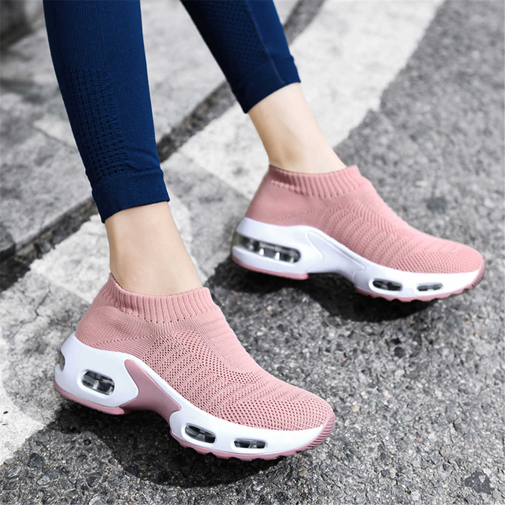 Women Shoes Casual - ビッグサイズ番号 38 女性のヒールブーツ靴ヒール女性ランニングスポーツシューズスニーカー陸上競技トレンド製品