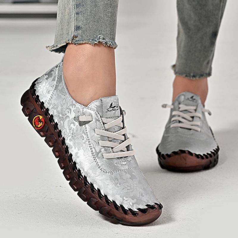 Oxford Lace Up Women - 新しいユニークなオックスフォードシューズ 43 44 女性用スプリットレザーローファー女性整形外科用モカシンマザーデザイナーレース付きデイリーウォーキングフラットシューズ