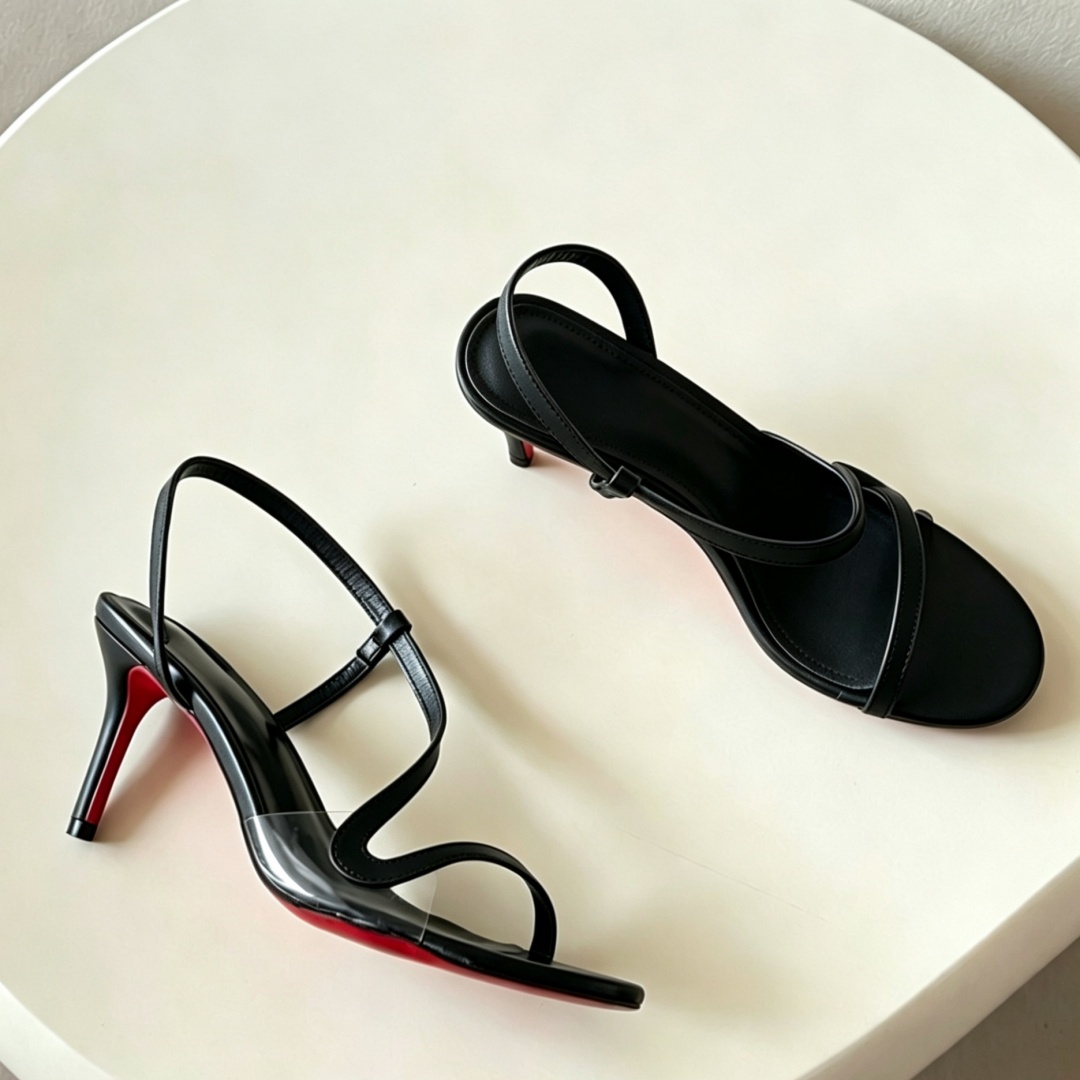 Women Shoes Brands - ラグジュアリーブランド レディース ウェディングパーティードレスシューズ S字ストラップサンダル レッドソール スティレットハイヒール