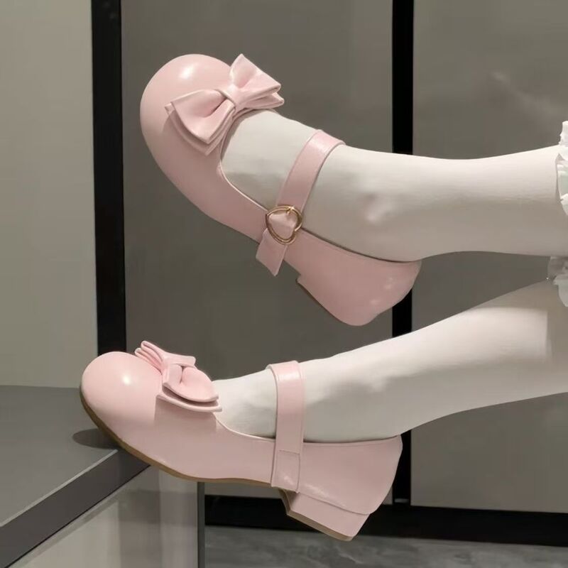 Ballet Flat Women - 女性用ロリータ・メリージェーンシューズ スウィートボウノット ラウンドトゥ フラットシューズ キュートスタイル デイリープリンセス