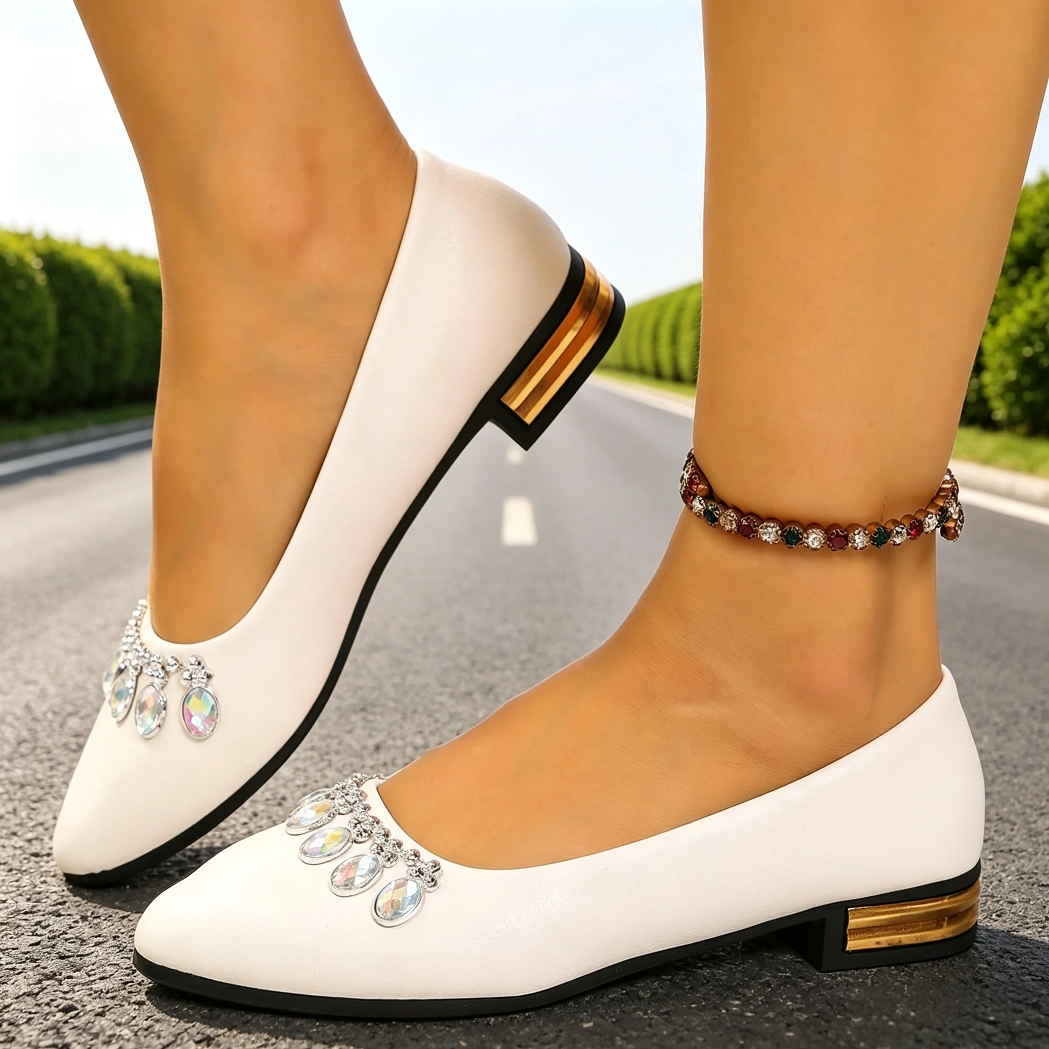 Women Shoes Casual - レディースフラットシューズ ポインテッドトゥ バレエシューズ プラスサイズ フラットスニーカー レディース