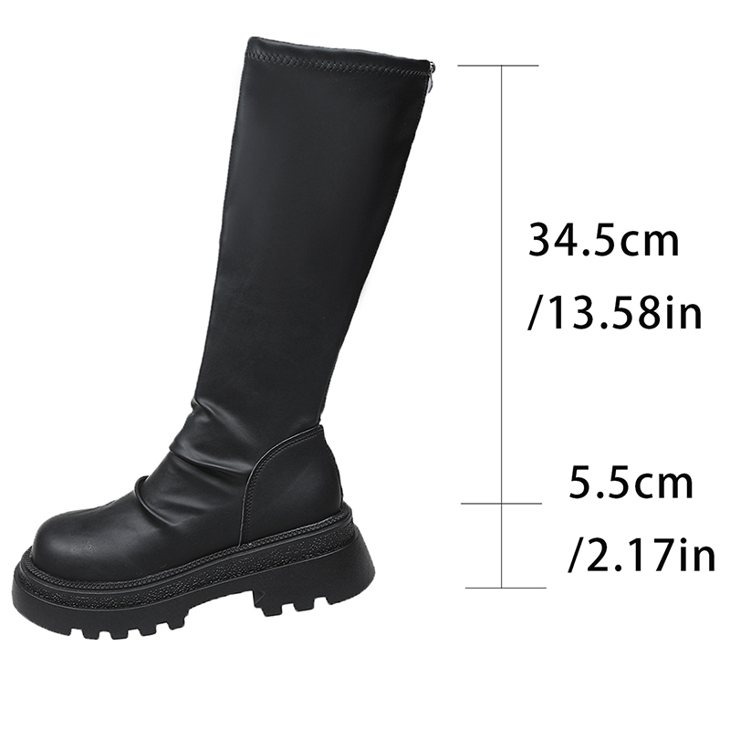 セクシーな黒の厚底ニーハイブーツ レディース 2026年冬  - High Knee Heel Boots のレビューと価格