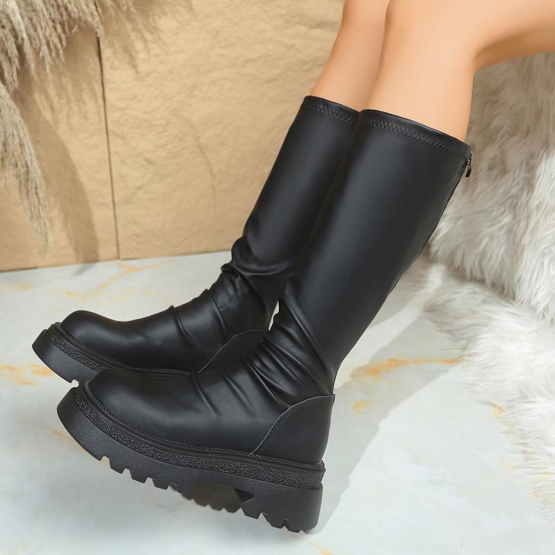 セクシーな黒の厚底ニーハイブーツ レディース 2026年冬  - High Knee Heel Boots のレビューと価格