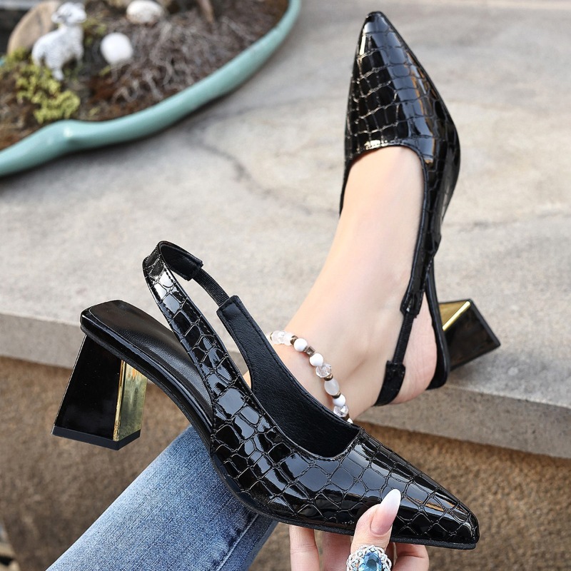 夏のハイヒールサンダル女性のセクシーな黒のトレンドドレスポン - Women Shoes Brands のレビューと価格