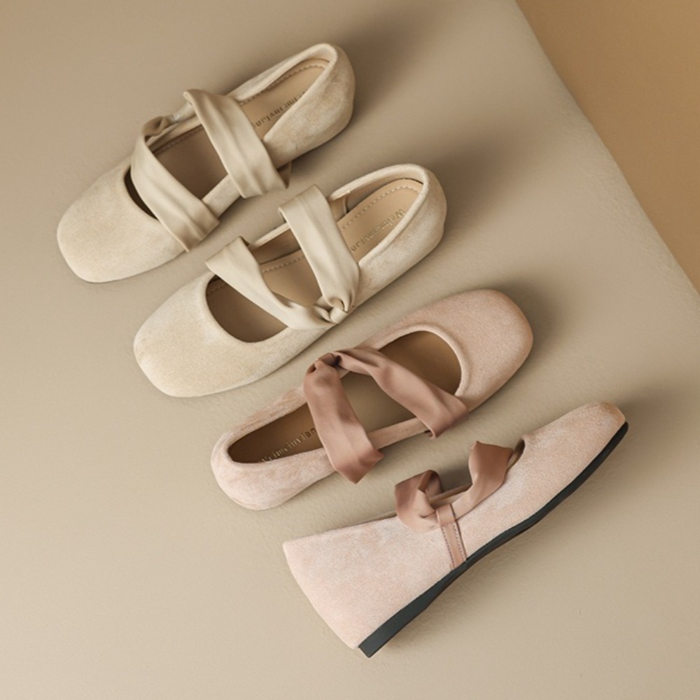 フラットメリージェーンシューズ インヒール ピンク バレエシ - Ballet Flat Women のレビューと価格