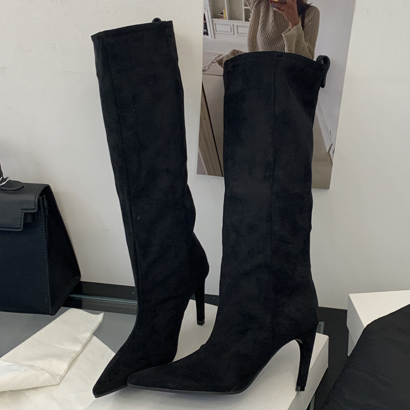 ストリートパンク ウィンターヴィンテージ ポインテッドトゥ  - High Knee Heel Boots のレビューと価格