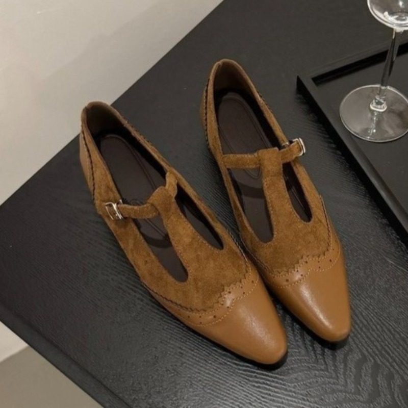 ワンバックルストラップローヒールシングルシューズ秋新作ポイン - Women'S Shoes Non Slip のレビューと価格
