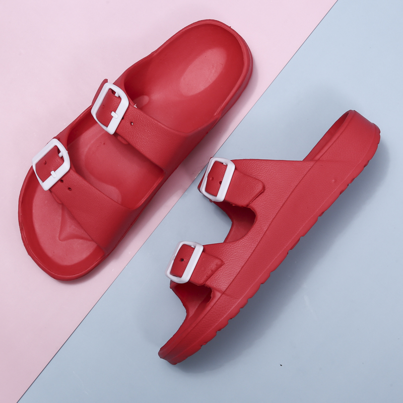 ハウススリッパ 軽量で調節可能なEVAサンダル、ダブルストラ - Women'S Shoes For Flat Feet のレビューと価格