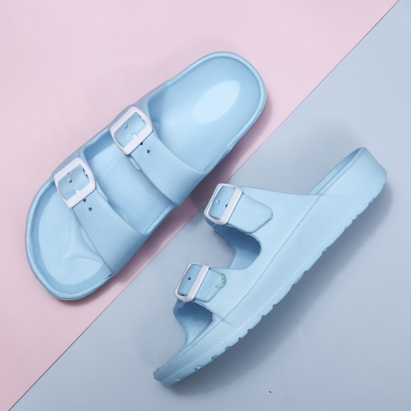 ハウススリッパ 軽量で調節可能なEVAサンダル、ダブルストラ - Women'S Shoes For Flat Feet のレビューと価格