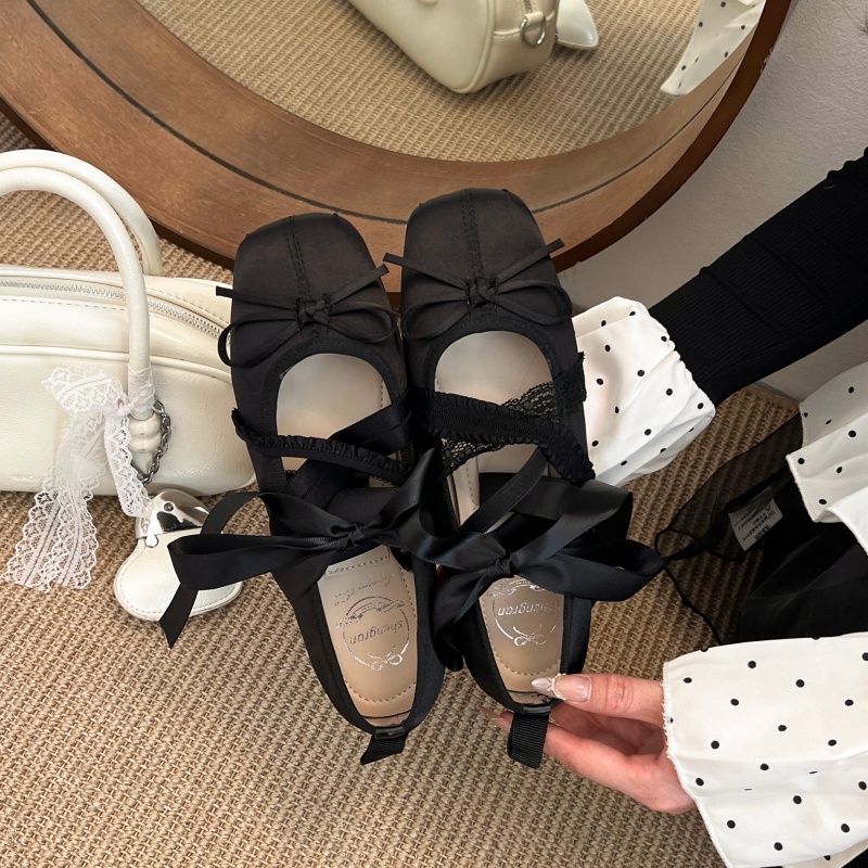 新作春快適レースアップバレエスクエアトゥローカットフラットシ - Women Shoes Casual のレビューと価格