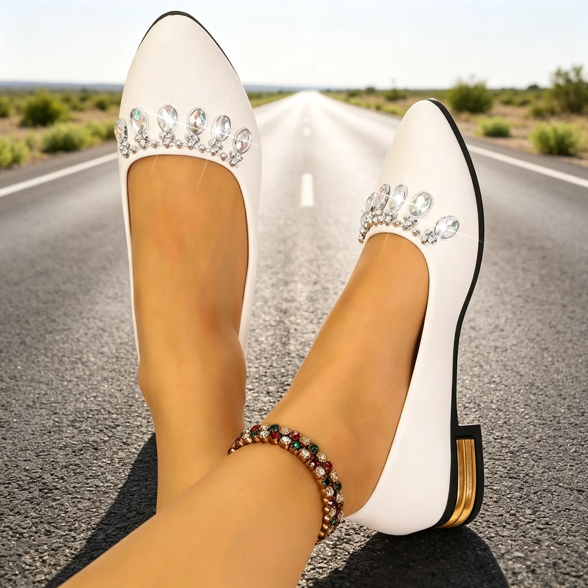 レディースフラットシューズ ポインテッドトゥ バレエシューズ - Women Shoes Casual のレビューと価格
