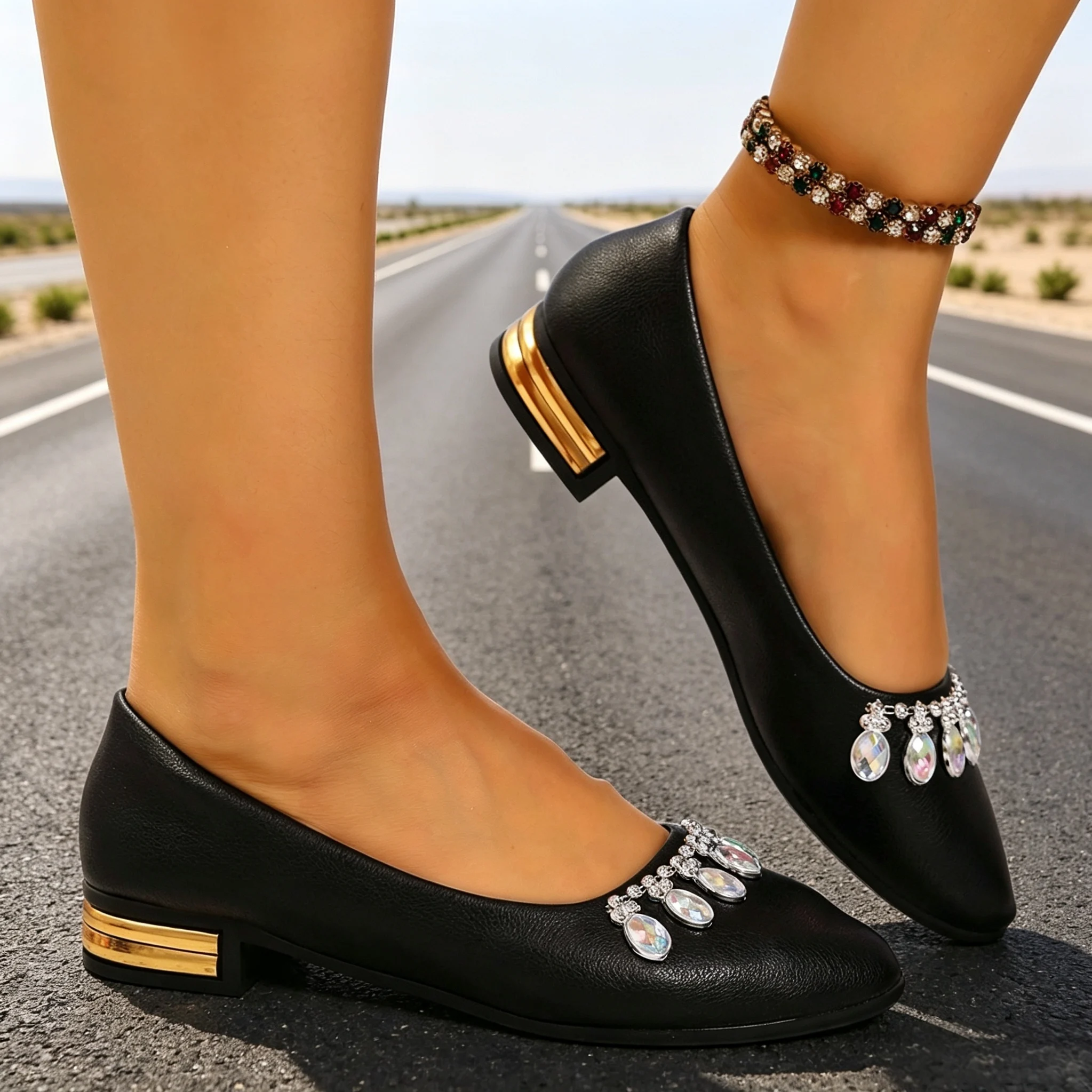 レディースフラットシューズ ポインテッドトゥ バレエシューズ - Women Shoes Casual のレビューと価格