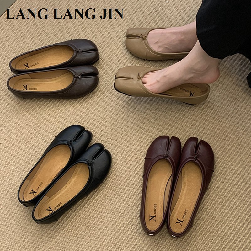 春スプリットトゥ女性バレエフラットファッション足袋靴カジュア - Ballet Flat Women のレビューと価格