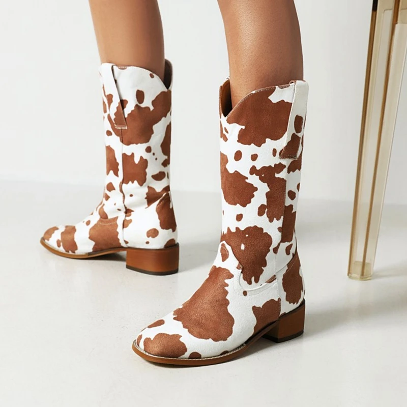 レディースミッドカーフブーツ レトロ ウエスタン カウボーイ - Women'S Shoes In Size 12 のレビューと価格