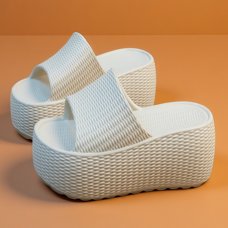 新しいテクスチャ織りプラットフォームスライドサンダル レディ - Women'S Shoes Non Slip のレビューと価格