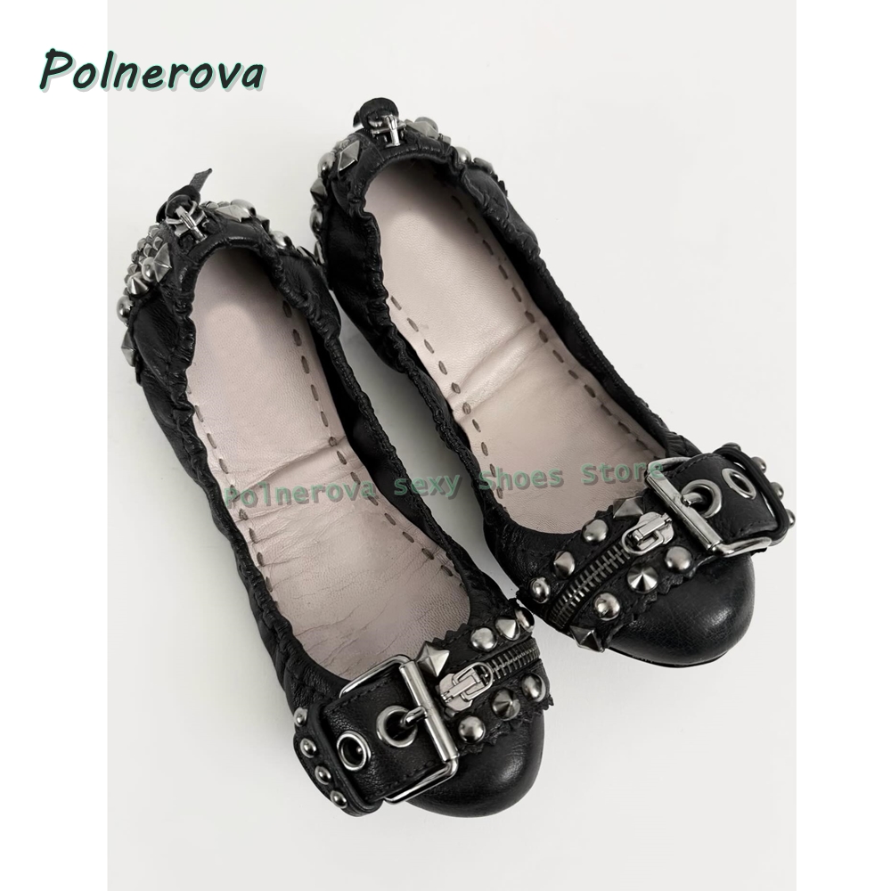 リベットベルトバックル付きメリージェーンシューズ、ポインテッ - Women'S Shoes For Flat Feet のレビューと価格