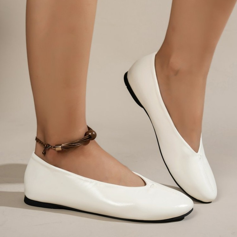 コンフォートラウンドトゥ浅履きシューズ女性用スリッポンカジュ - Ballet Flat Women のレビューと価格