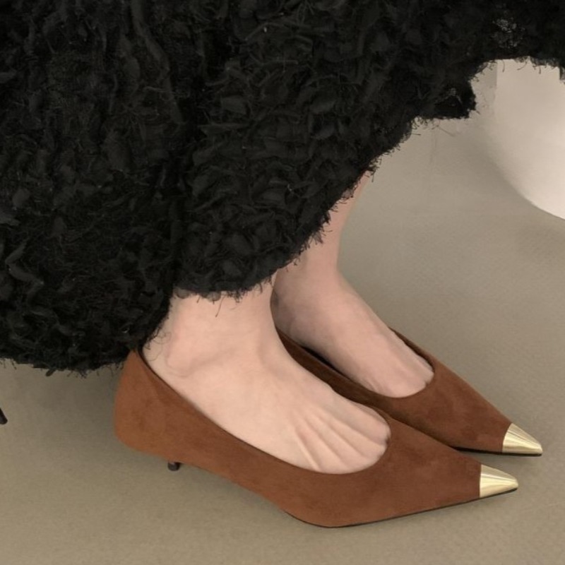 スティレットシングルシューズ秋の新メタリックポインテッドトゥ - Women'S Shoes Non Slip のレビューと価格