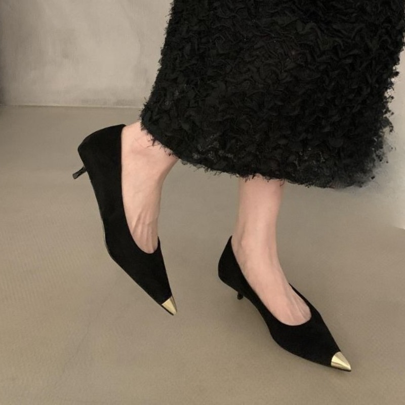 スティレットシングルシューズ秋の新メタリックポインテッドトゥ - Women'S Shoes Non Slip のレビューと価格