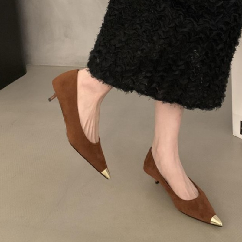 スティレットシングルシューズ秋の新メタリックポインテッドトゥ - Women'S Shoes Non Slip のレビューと価格