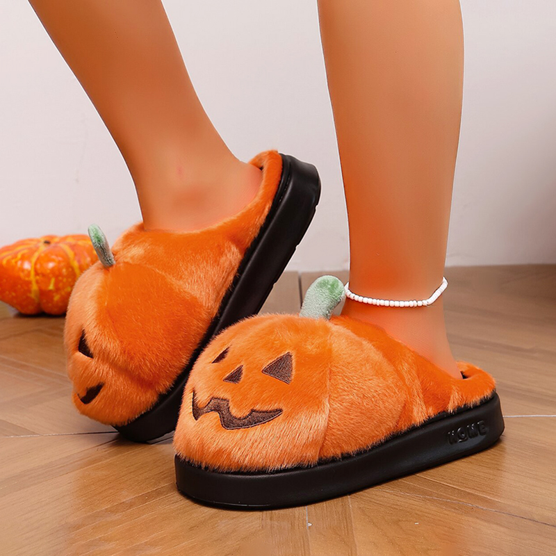 ハロウィン 3D パンプキンぬいぐるみスリッパ女性ふわふわハ - Women'S Shoes Non Slip のレビューと価格