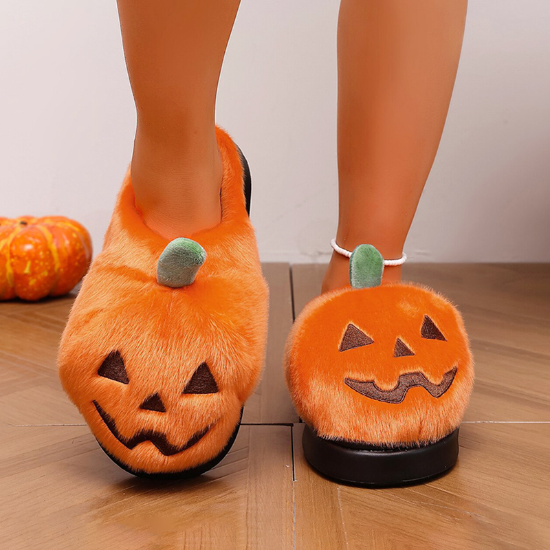 ハロウィン 3D パンプキンぬいぐるみスリッパ女性ふわふわハ - Women'S Shoes Non Slip のレビューと価格