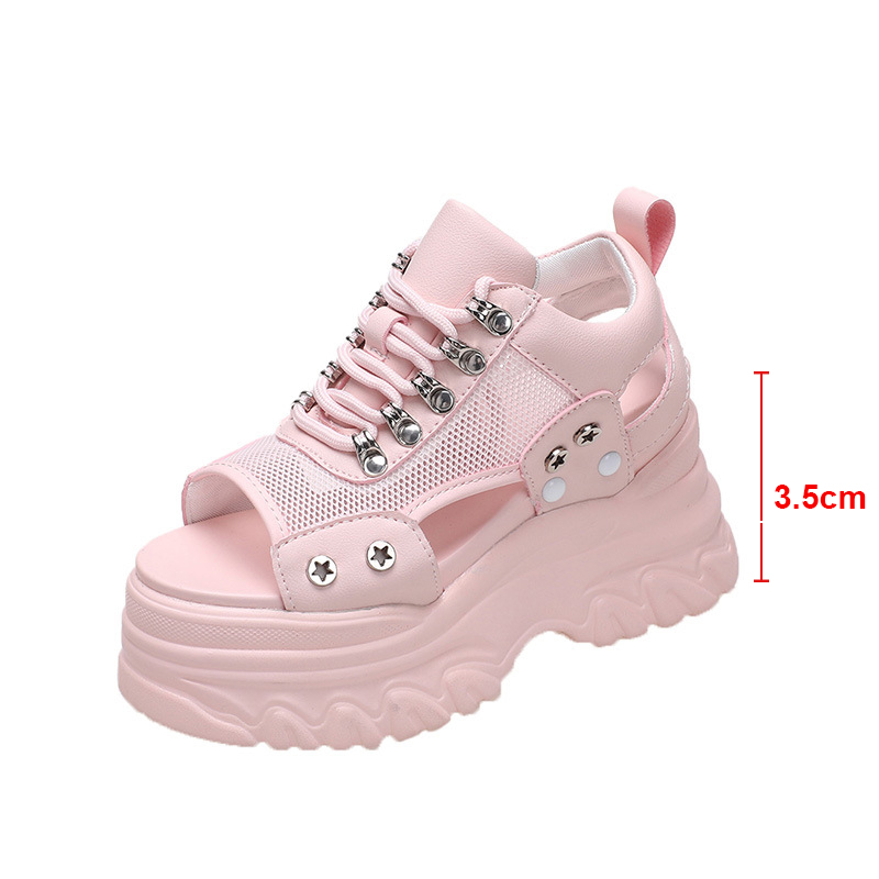 通気性メッシュフラットプラットフォームスポーツハイキングスニ - Women'S Shoes Hike のレビューと価格