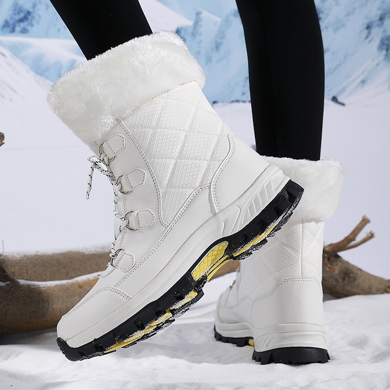 冬用レディーススノーブーツ 防水レザースニーカー 超暖かいプ - Women'S Shoes Hike のレビューと価格