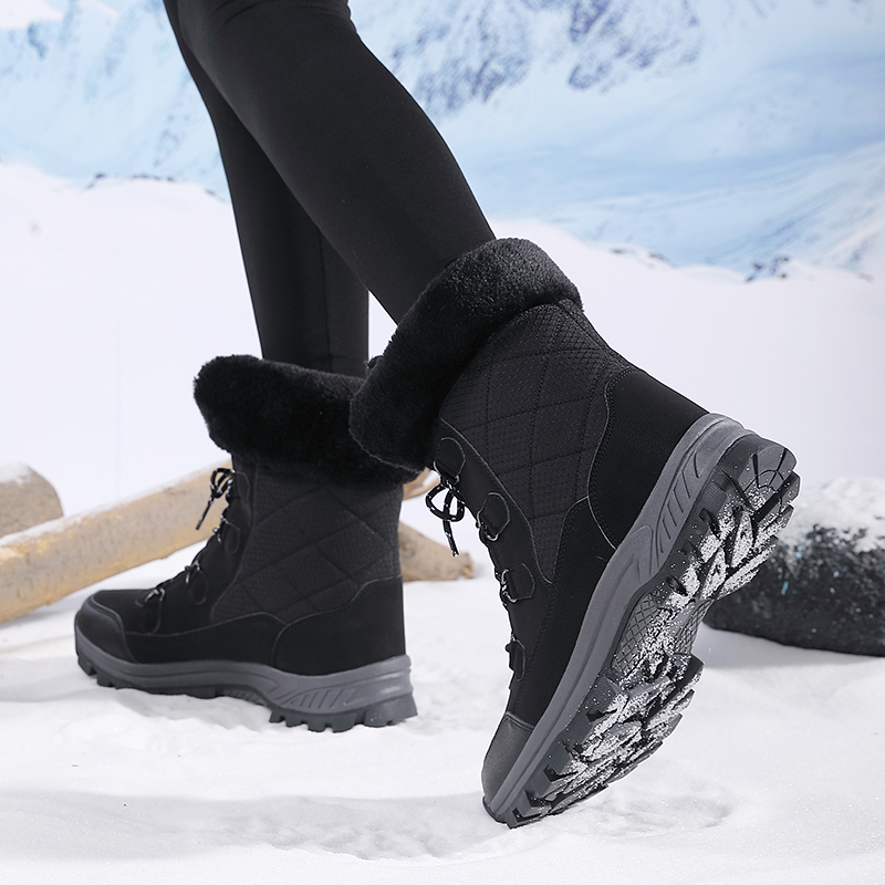 冬用レディーススノーブーツ 防水レザースニーカー 超暖かいプ - Women'S Shoes Hike のレビューと価格