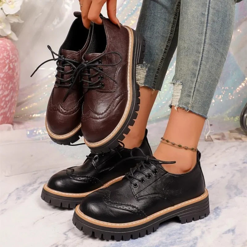 女性用クラシックプラットフォームオックスフォードシューズ、ス - Oxford Lace Up Women のレビューと価格