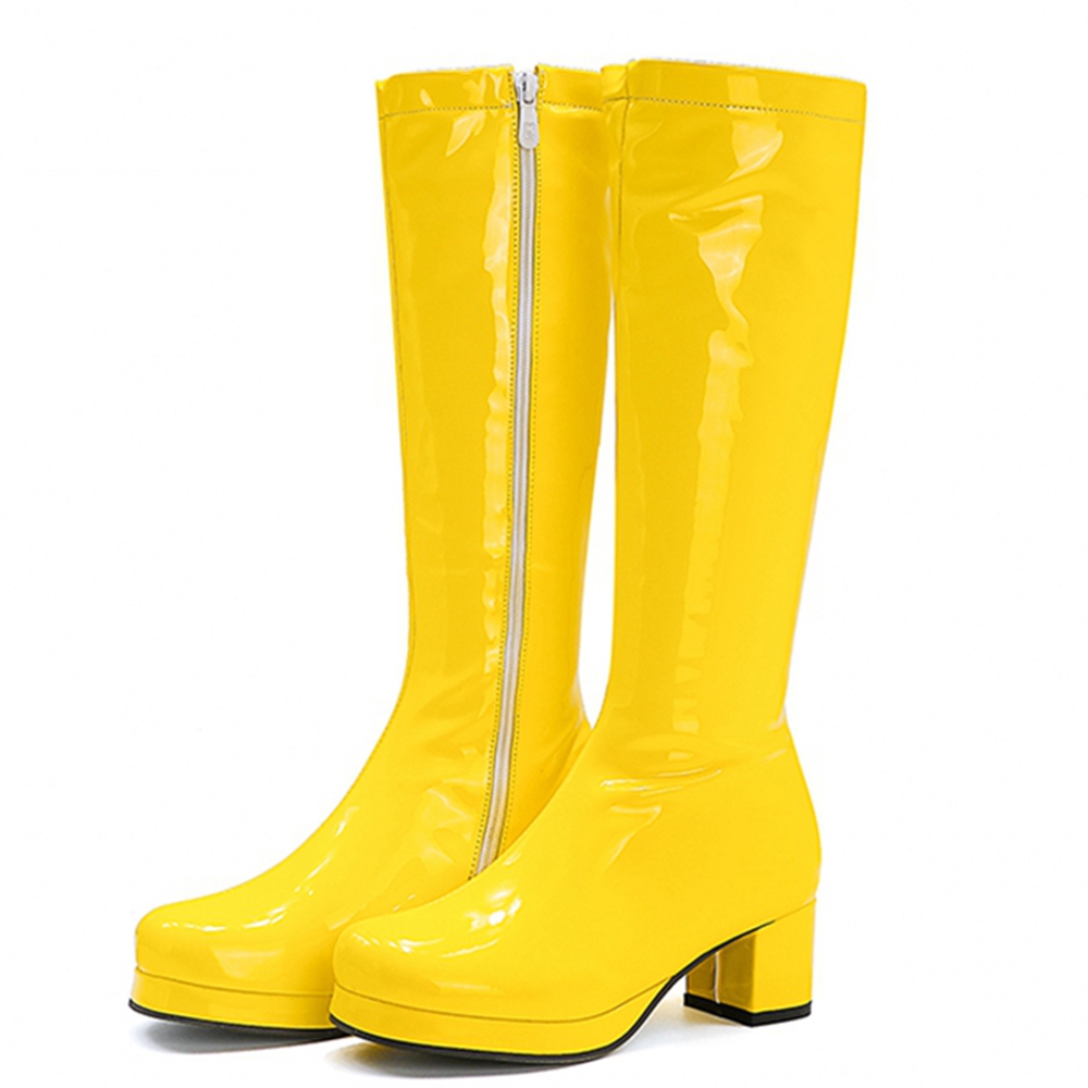 Reave cat-sweet-膝丈のPUブーツ,丸いつま先 - High Knee Heel Boots のレビューと価格